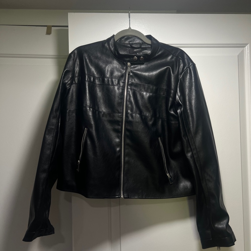 Forever 21 Black Faux Leather Moto Jacket
